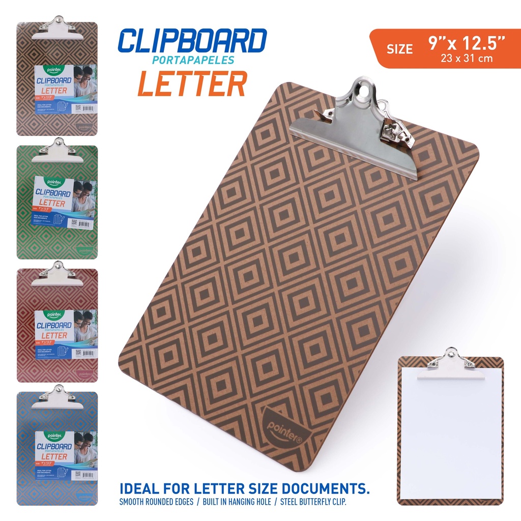 CLIPBOARD, A4 LETTER SIZE, BUTTERFLY CLIP, MDF, 1 PIECE
