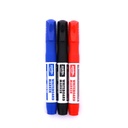 WHITEBOARD MARKERS, REFILLABLE, LIQUID INK, BLACK, BLUE, AND RED COLOR, CHISEL TIP, SET OF 3 PIECES
