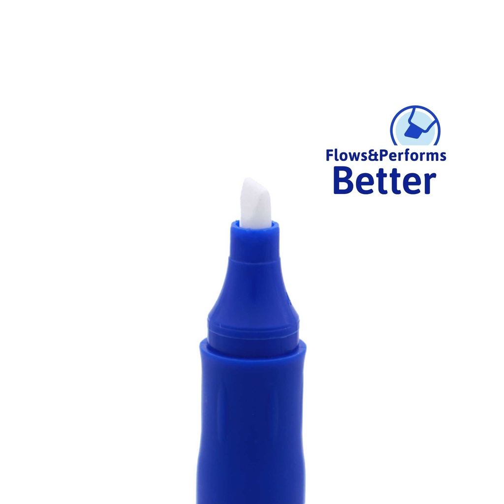 WHITEBOARD MARKERS, REFILLABLE, LIQUID BLUE INK, CHISEL TIP, BOX OF 12 PIECES