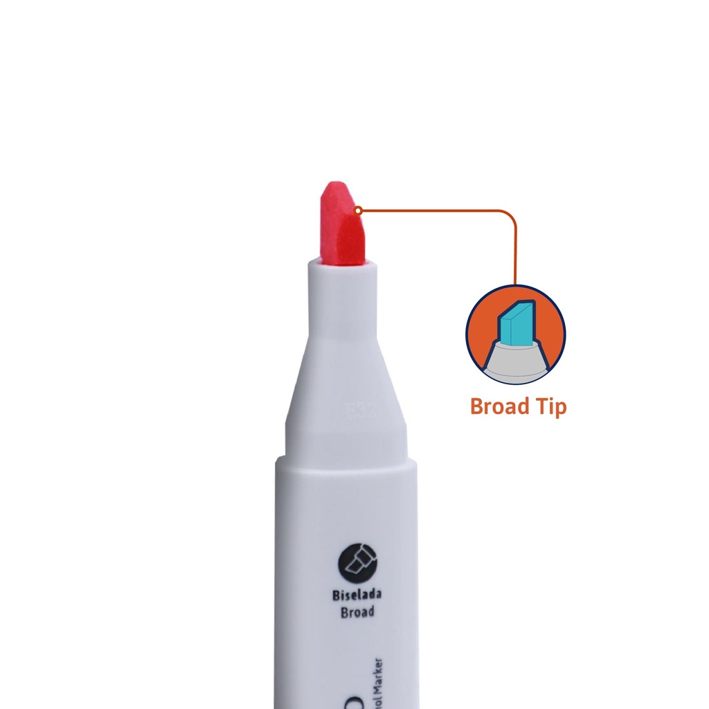 DUAL TIP ALCOHOL-BASED INK MARKERS WITH PLASTIC CASE, SET OF 60 COLORS 