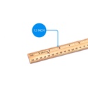 RULER, WOODEN, 12"/ 30 CM, 1 PIECE