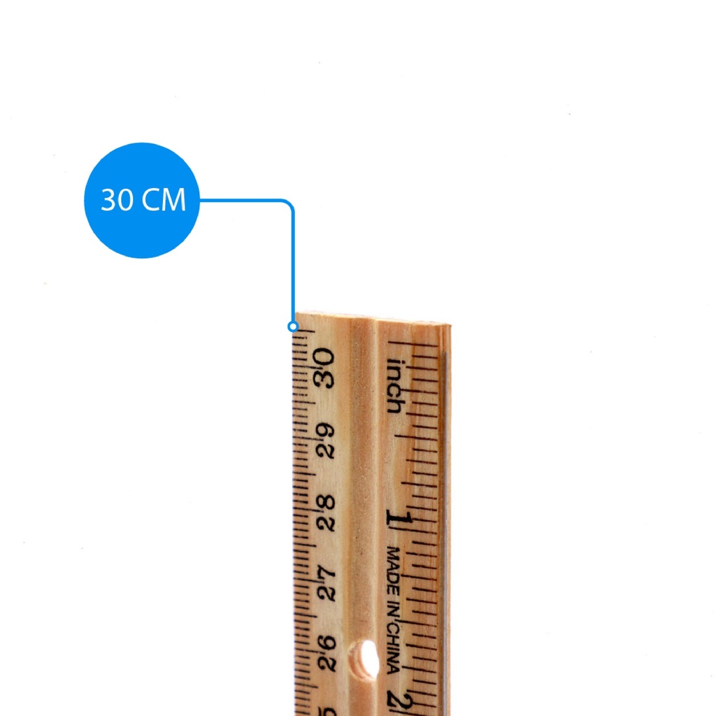RULER, WOODEN, 12"/ 30 CM, 1 PIECE