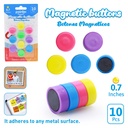 ROUND COLORED MAGNETS, 0.7", SMALL,  SET OF 10 PIECES