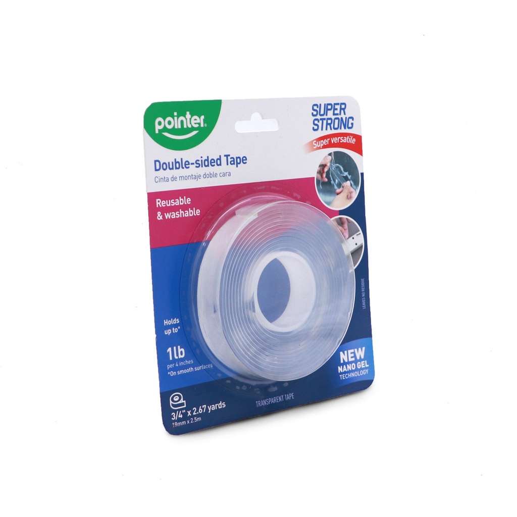 DOUBLE-SIDED GEL TAPE 0.75"X8FT, 1 ROLL