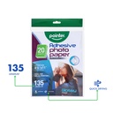 GLOSSY ADHESIVE PHOTO PAPER, 8.5X11",135GSM FOR INKJET PRINTERS SET OF 20  SHEETS