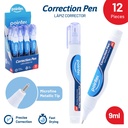 CORRECTION LIQUID PEN, FINE TIP, 9ML, BOX OF 12 PIECES