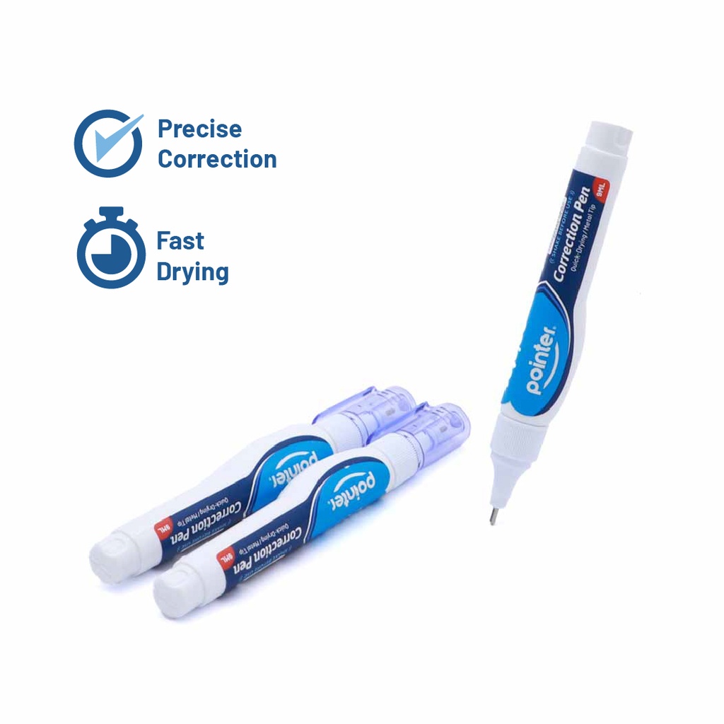 CORRECTION LIQUID PEN, FINE TIP, 9ML, BOX OF 12 PIECES