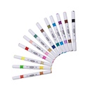 MARKERS, ACRYLIC PAINT, DUAL BRUSH TIP, SET OF 12  