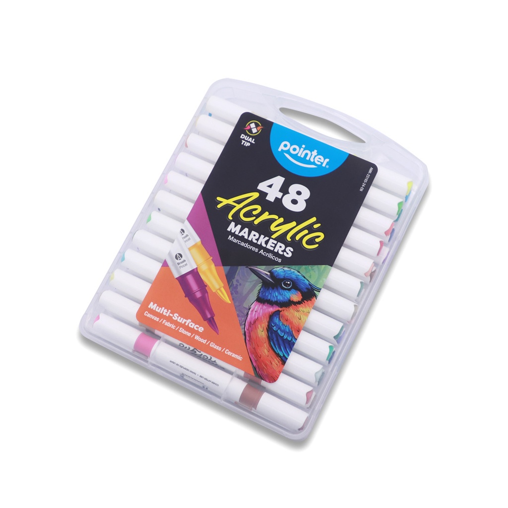 MARKERS, ACRYLIC PAINT, DUAL BRUSH TIP, SET OF 24  
