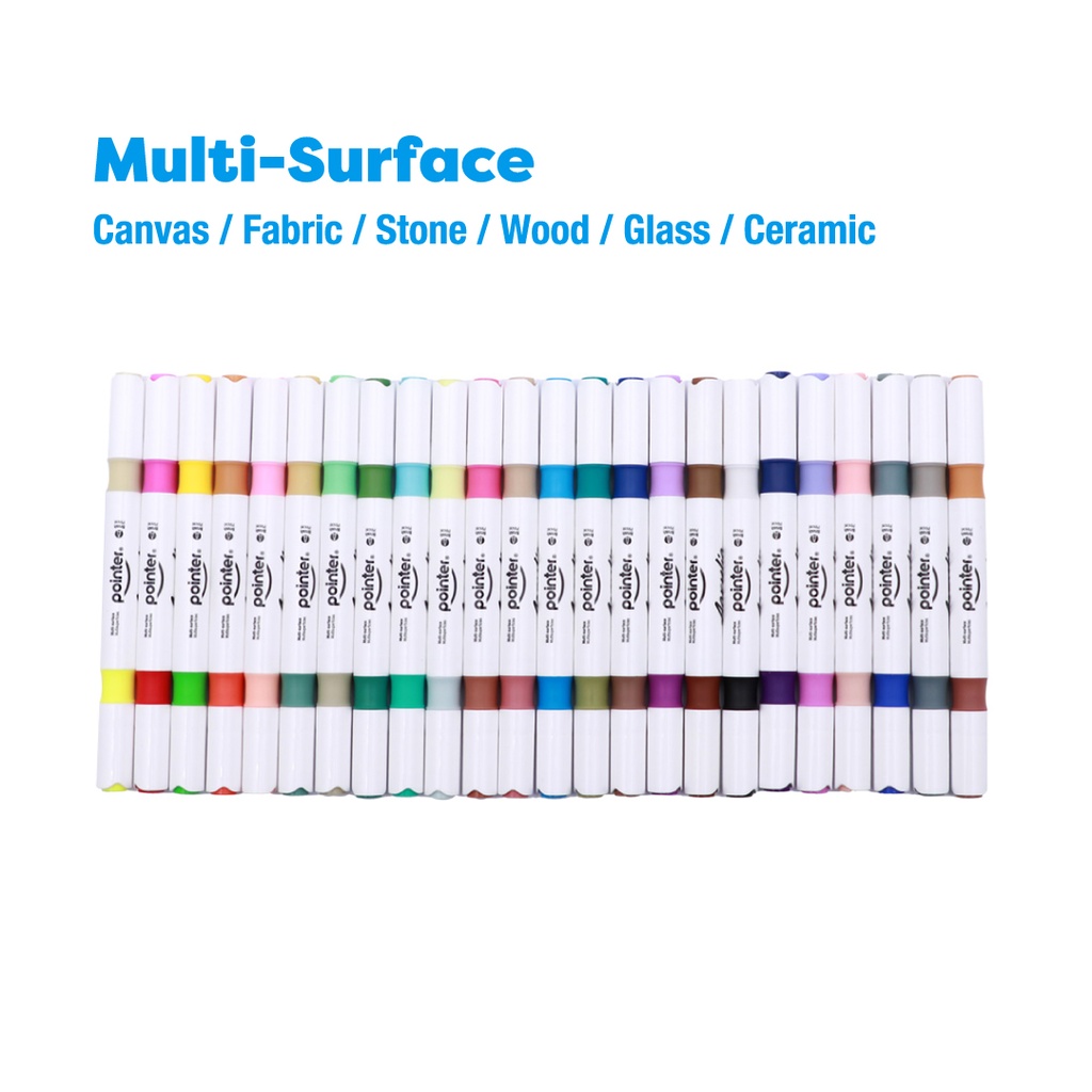 MARKERS, ACRYLIC PAINT, DUAL BRUSH TIP, SET OF 24  