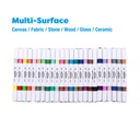 MARKERS, ACRYLIC PAINT, DUAL BRUSH TIP, SET OF 24  