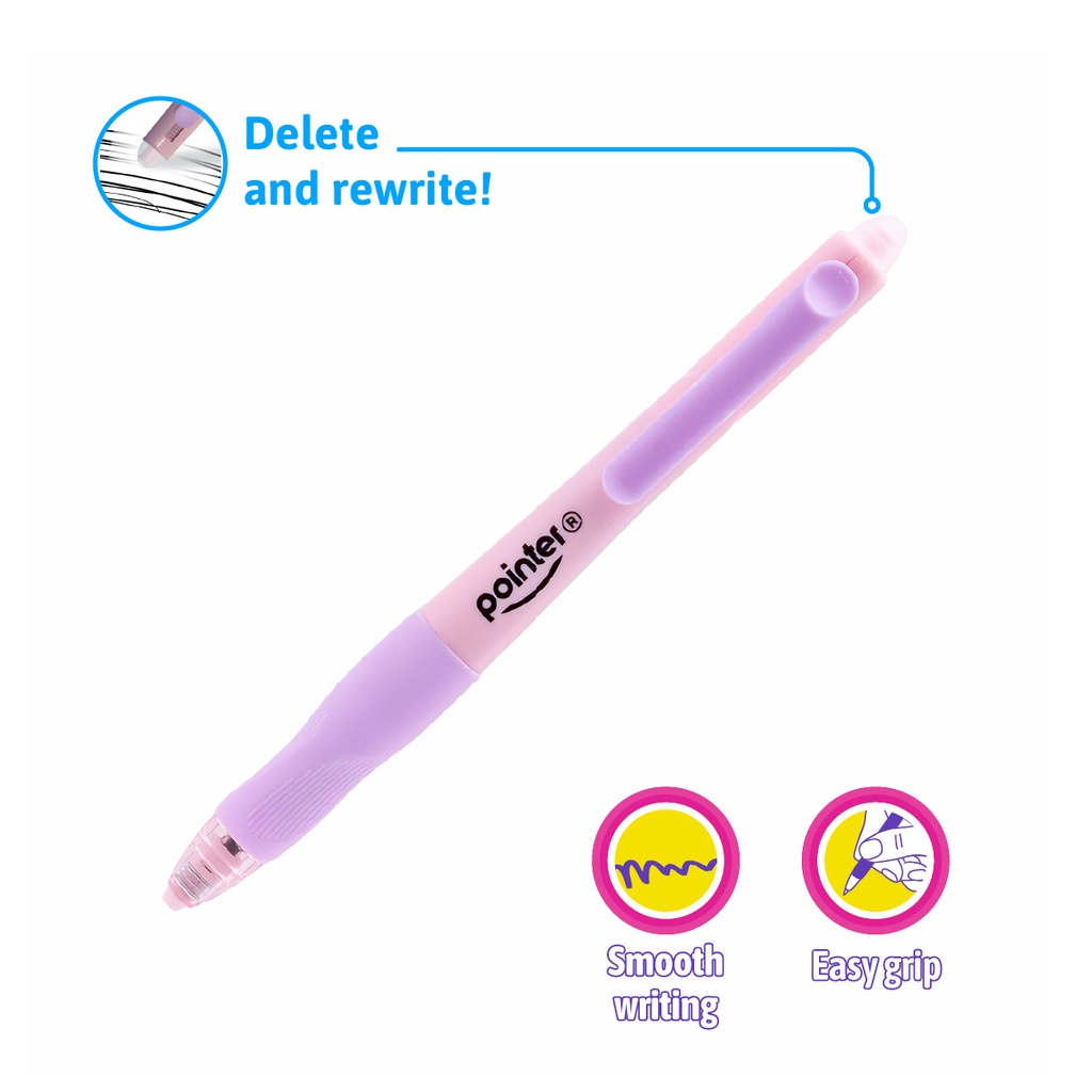 PENS, ERASABLE INK, RETRACTABLE, BLACK COLOR, 0.5MM, SET  OF 1  