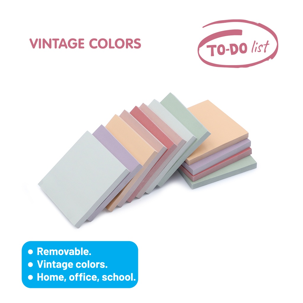 STICKY NOTES, 3X3", 6 MORANDI COLORS, SET OF 12 PADS, 840 SHEETS 