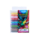 MARKERS, ACRYLIC PAINT, LIQUID INK, ROUND TIP, SET OF 12 COLORS