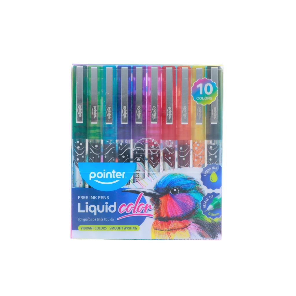 PENS, LIQUID COLOR, LIQUIQ INK, 0.5MM, SET OF 10 COLORS