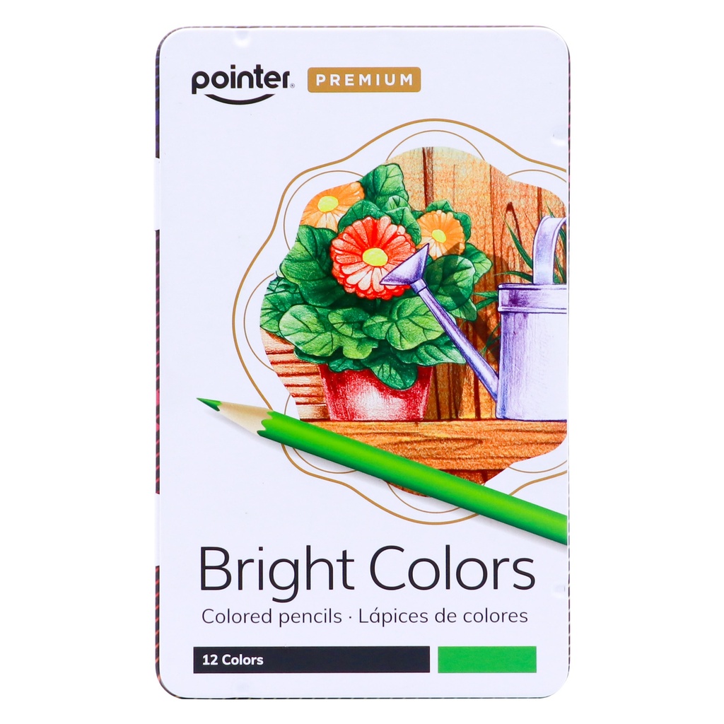 COLORED PENCILS, PREMIUM ARTIST, METAL BOX, SET OF 12 COLORS