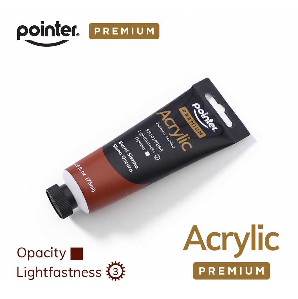PREMIUM ACRYLIC PAINT, BURNT SIENNA, 75 ML (2.53 OZ), 1 TUBE