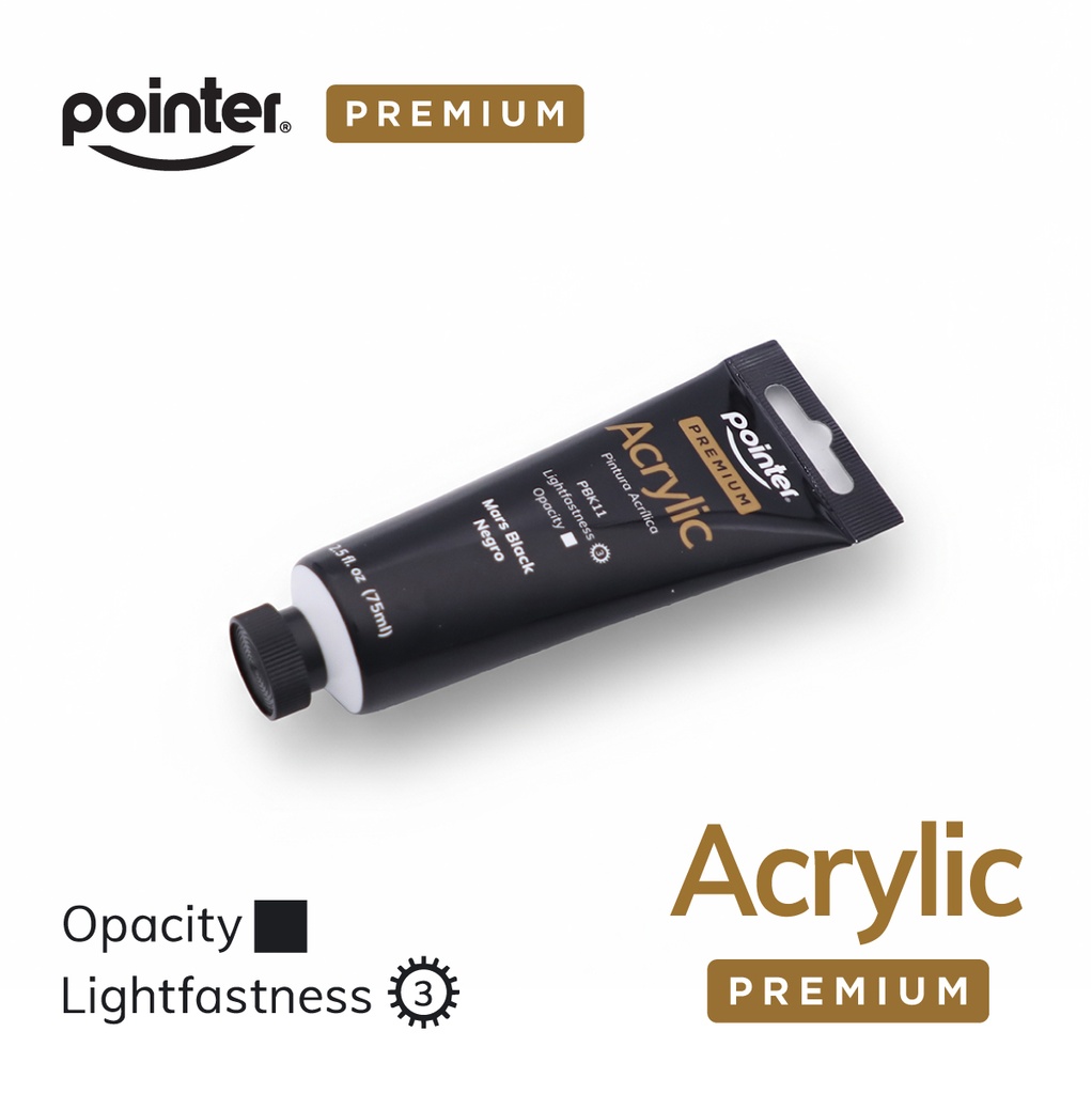 PREMIUM ACRYLIC PAINT, MARS BLACK, 75 ML (2.53 OZ), 1 TUBE