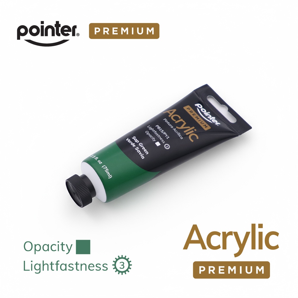 PREMIUM ACRYLIC PAINT, SAP GREEN, 75 ML (2.53 OZ), 1 TUBE