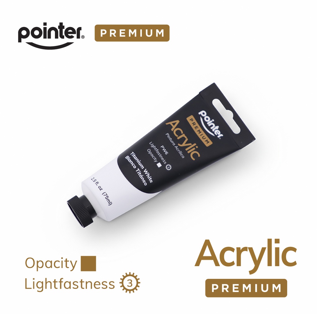 PREMIUM ACRYLIC PAINT, TITANIUM WHITE, 75 ML (2.53 OZ), 1 TUBE