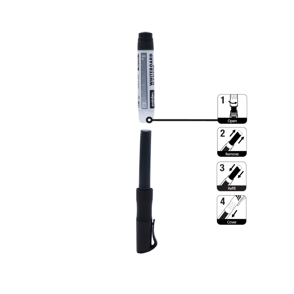 WHITEBOARD MARKER INK REFILL – BLACK 6-PACK