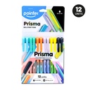 PENS, PRISMA, BALLPOINT, BLACK COLOR, 1.0 MM, BOX OF 12 PENS