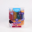 PENS, GLITTER, GEL,1.0MM, SET OF 10 COLORS