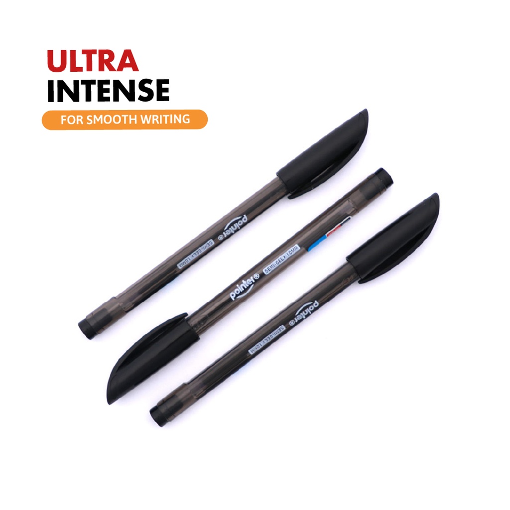 PENS,ULTRA INTENSE, SEMI-GEL INK, BALLPOINT, BLACK COLOR, 1.0 MM, TRIANGULAR BODY, , BOX OF 12 PIECES