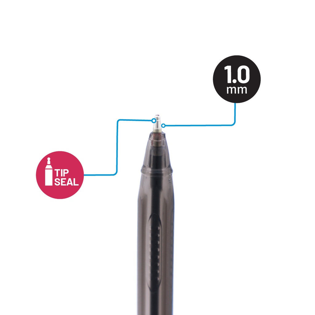 PENS,ULTRA INTENSE, SEMI-GEL INK, BALLPOINT, BLACK COLOR, 1.0 MM, TRIANGULAR BODY, , BOX OF 12 PIECES