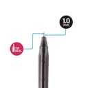 PENS,ULTRA INTENSE, SEMI-GEL INK, BALLPOINT, BLACK COLOR, 1.0 MM, TRIANGULAR BODY, , BOX OF 12 PIECES