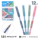 PENS, SLIDER, BALLPOINT, WITH GRIP, BLACK COLOR, 1.0 MM, BOX OF 12 PIECES