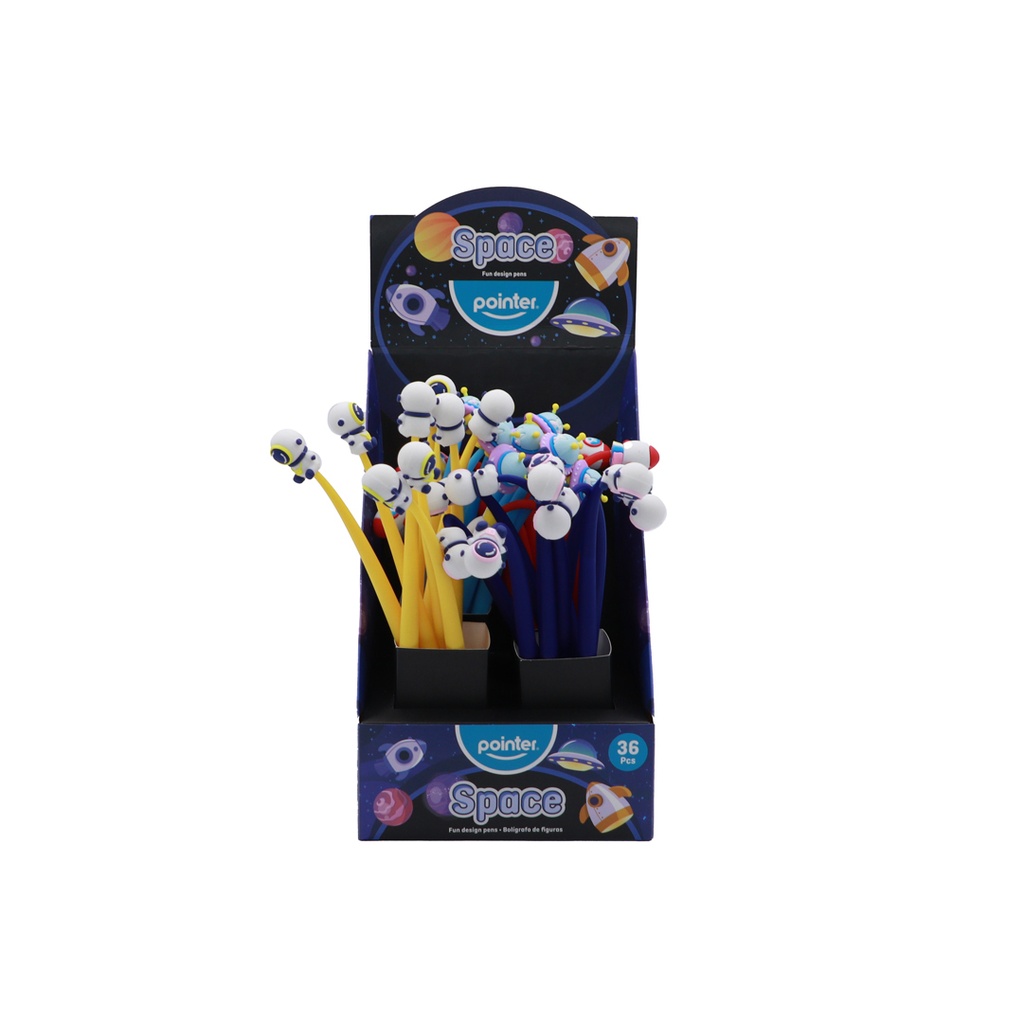 PENS, DECORATIVE SHAPE,GEL INK, BLACK COLOR, 0.5 MM, FOR CHILDREN, BOX OF 36 PIECES