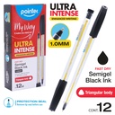 PENS, MY WAY ULTRA-INTENSE,  SEMI-GEL, BALLPOINT, BLACK COLOR , 1.0MM, TRIANGULAR BODY, BOX OF 12 PIECES