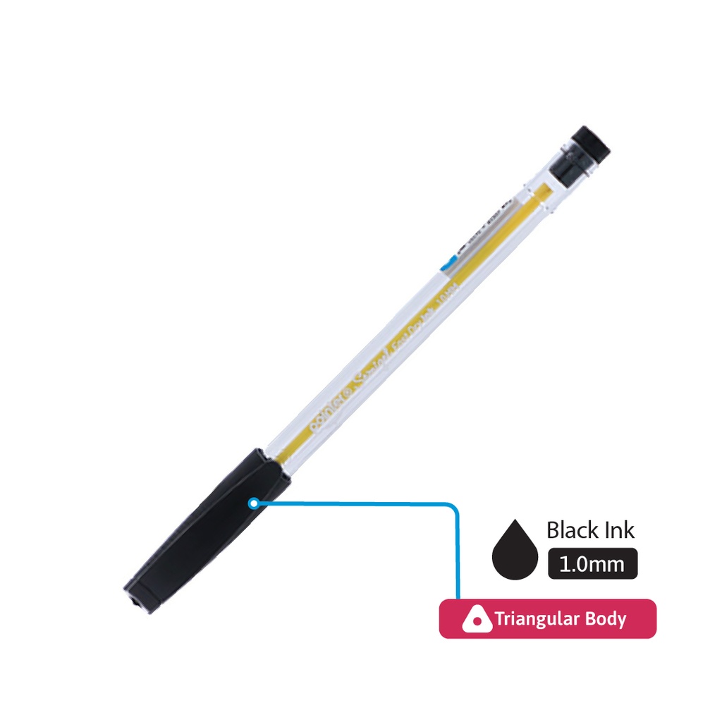 PENS, MY WAY ULTRA-INTENSE,  SEMI-GEL, BALLPOINT, BLACK COLOR , 1.0MM, TRIANGULAR BODY, BOX OF 12 PIECES
