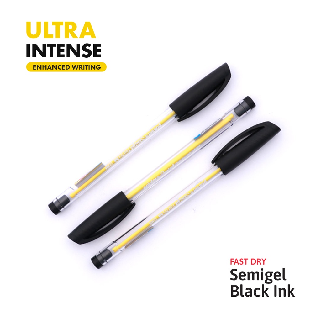 PENS, MY WAY ULTRA-INTENSE,  SEMI-GEL, BALLPOINT, BLACK COLOR , 1.0MM, TRIANGULAR BODY, BOX OF 12 PIECES