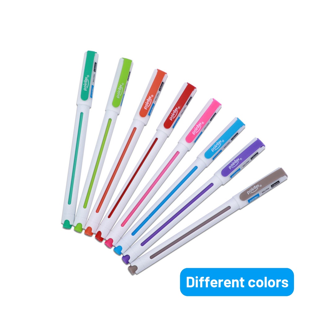 PENS, INTENSE BRIGHT COLOR, BALLPOINT, 1.0MM, TEXTURED BODY, SET OF 8 COLORS PIECES