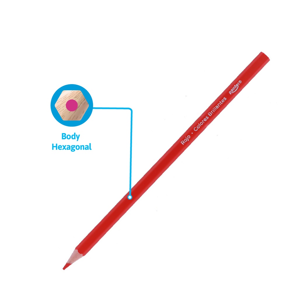 COLORED PENCILS, INTENSE, HEXAGONAL, SET OF 12 COLORS