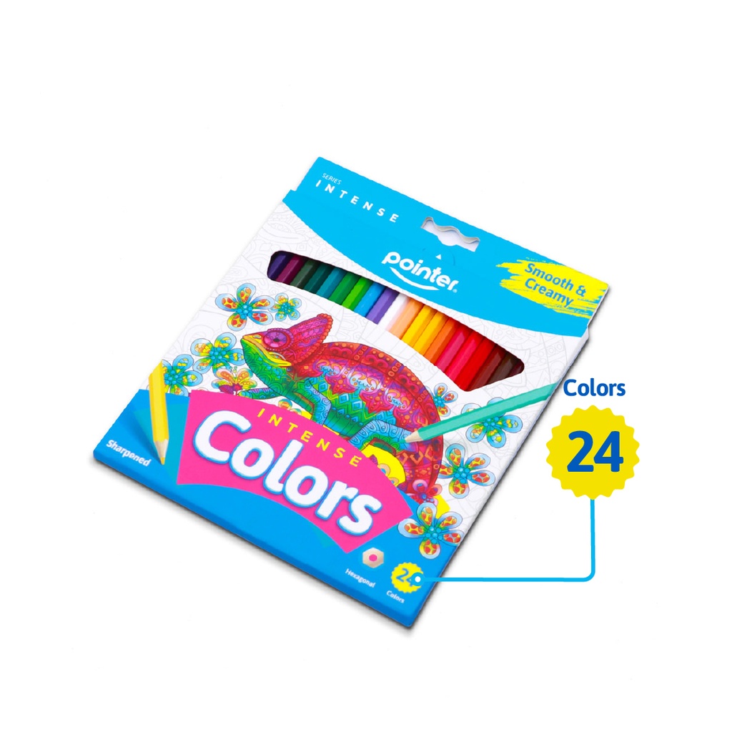 COLORED PENCILS, INTENSE, HEXAGONAL, SET OF 24 COLORS