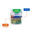 PAPER CLIPS 1", ASSORTED COLOR, VINYL COATED, PLASTIC BOX OF 80 PIECES