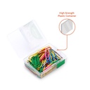 PAPER CLIPS 1", ASSORTED COLOR, VINYL COATED, PLASTIC BOX OF 80 PIECES