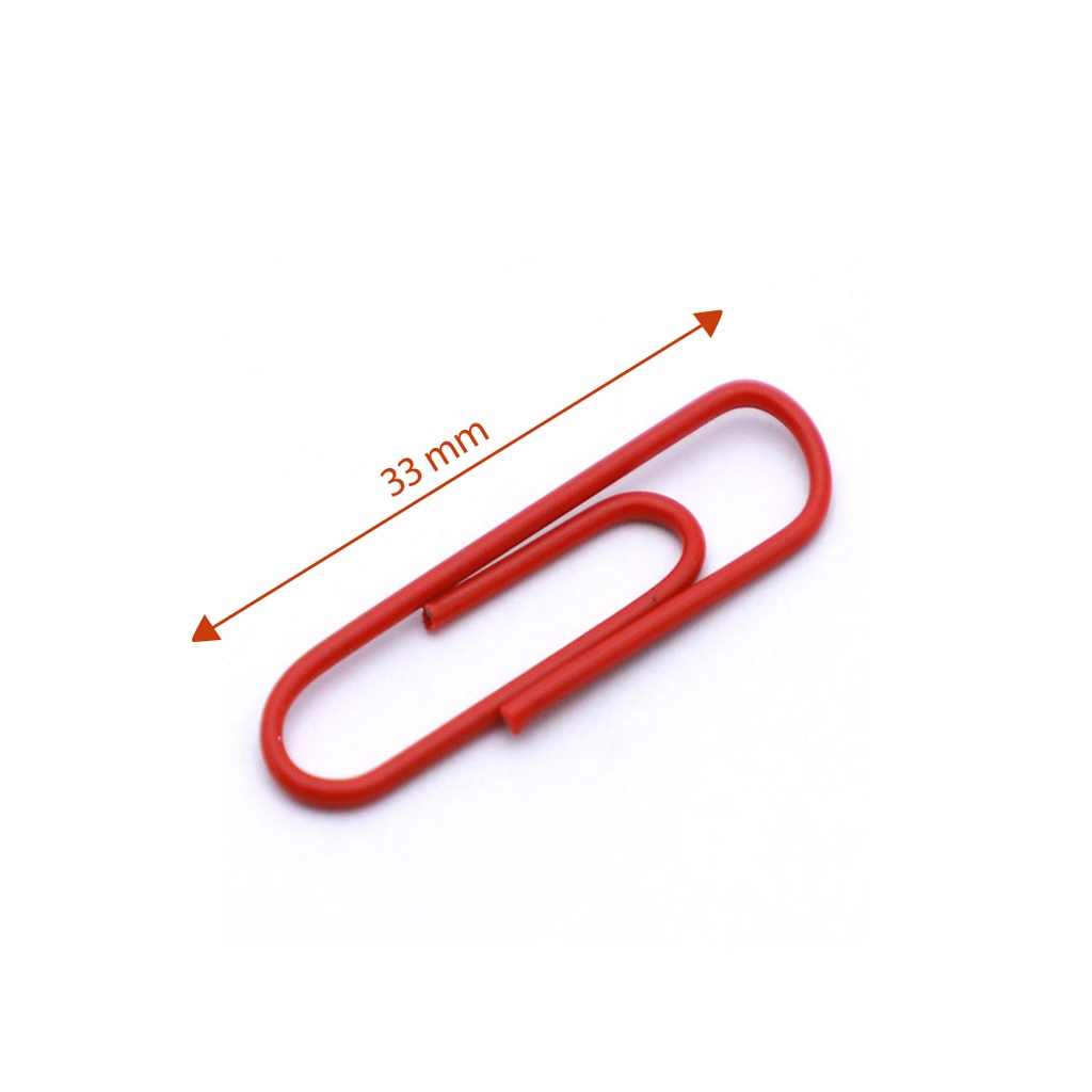 PAPER CLIPS 1", ASSORTED COLOR, VINYL COATED, PLASTIC BOX OF 80 PIECES