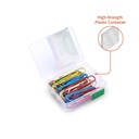 PAPER CLIPS 2", ASSORTED COLOR,VINYL COATED, PLASTIC BOX OF 30 PIECES