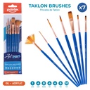 PAINTBRUSHES, TAKLON BRISTLE , BLUE HANDLE , SET OF 7 PIECES