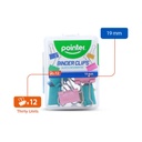 BINDER CLIPS, PASTEL-COLORED, 19MM 3/4", PLASTIC BOX OF 12 PIECES