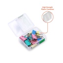 BINDER CLIPS, PASTEL-COLORED, 19MM 3/4", PLASTIC BOX OF 12 PIECES