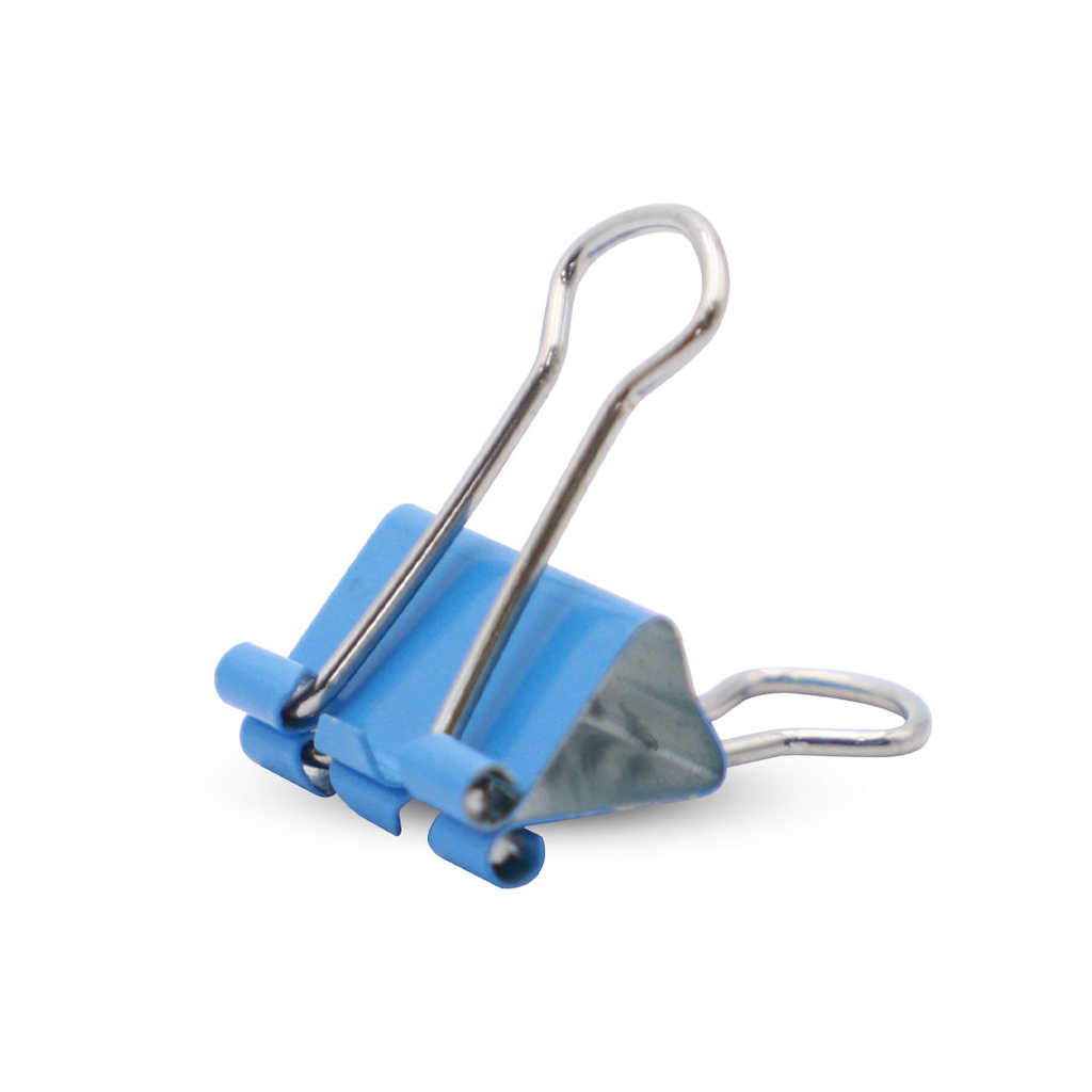 BINDER CLIPS, PASTEL-COLORED, 19MM 3/4", PLASTIC BOX OF 12 PIECES