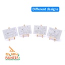 CANVAS PAINTING, 6X4", MINI KIT, PRE-DRAWN CHILDREN’S DESIGNS WITH EASEL, 4 PAINTS, AND A BRUSH, 1 KIT