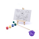CANVAS PAINTING, 6X4", MINI KIT, PRE-DRAWN CHILDREN’S DESIGNS WITH EASEL, 4 PAINTS, AND A BRUSH, 1 KIT