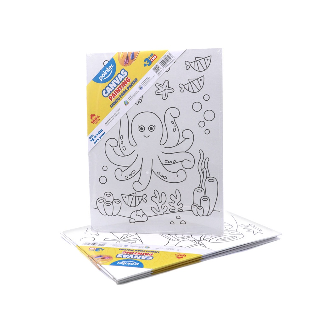 CANVAS, PANEL,12X16", 100% COTTON, PRE-DRAWN WITH CHILDREN'S DESIGNS,1 PIECE