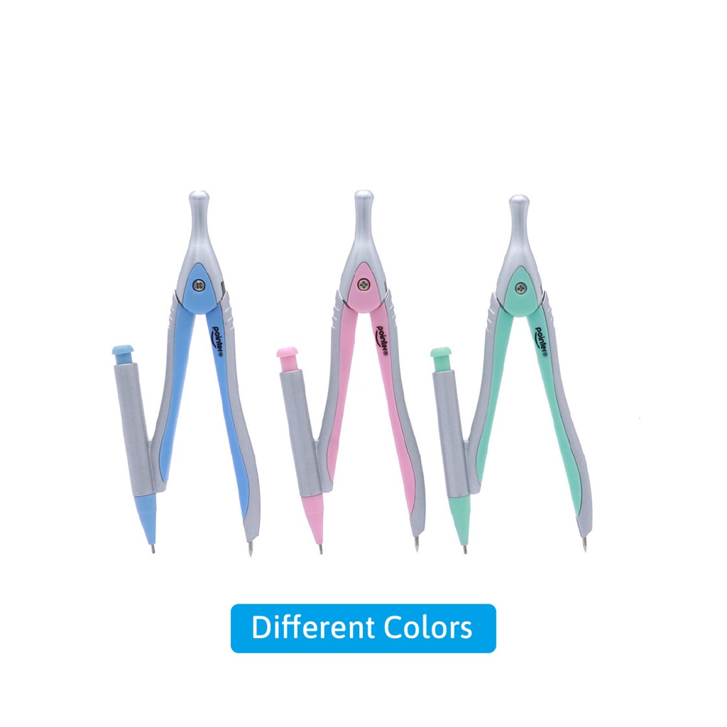 GEOMETRY MATH SET , PASTEL COLORS, PLASTIC CASE, SET OF 7 PIECES